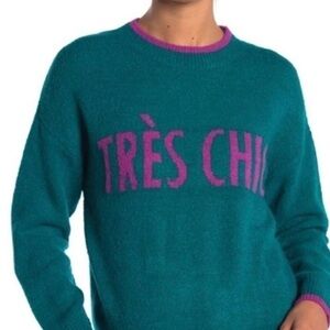 Soft Teal and Purple Tres Chic Sweater